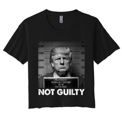 Trump Not Guilty 2024 Free Trump Women's Crop Top Tee