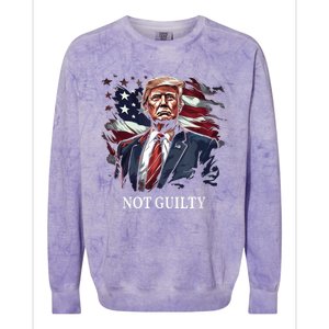 Trump Not Guilty Colorblast Crewneck Sweatshirt