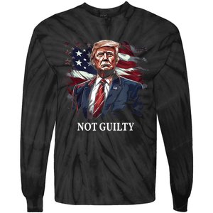 Trump Not Guilty Tie-Dye Long Sleeve Shirt