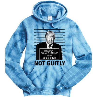 Trump not guilty Trump 2024 Mugshot Tie Dye Hoodie