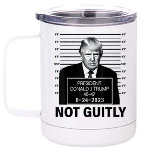 Trump not guilty Trump 2024 Mugshot 12 oz Stainless Steel Tumbler Cup