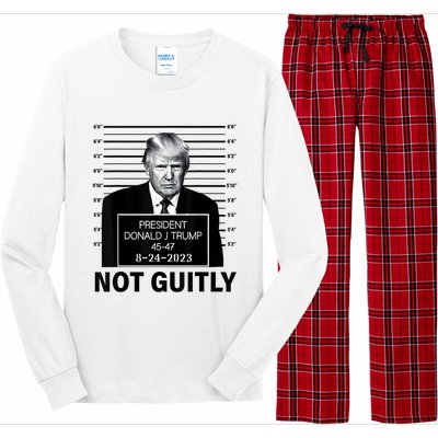 Trump not guilty Trump 2024 Mugshot Long Sleeve Pajama Set