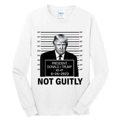 Trump not guilty Trump 2024 Mugshot Tall Long Sleeve T-Shirt