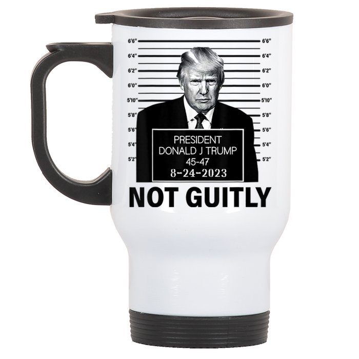 Trump not guilty Trump 2024 Mugshot Stainless Steel Travel Mug