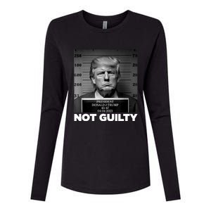 Trump Not Guilty Mug Shot Free Trump I Stand With Trump Womens Cotton Relaxed Long Sleeve T-Shirt