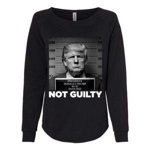 Trump Not Guilty Mug Shot Free Trump I Stand With Trump Womens California Wash Sweatshirt