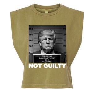 Trump Not Guilty Mug Shot Free Trump I Stand With Trump Garment-Dyed Women's Muscle Tee