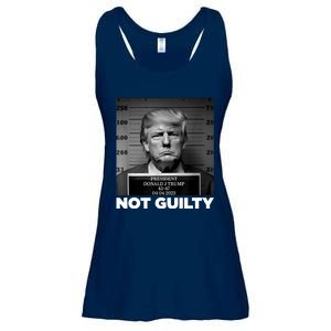 Trump Not Guilty Mug Shot Free Trump I Stand With Trump Ladies Essential Flowy Tank