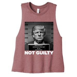 Trump Not Guilty Mug Shot Free Trump I Stand With Trump Women's Racerback Cropped Tank