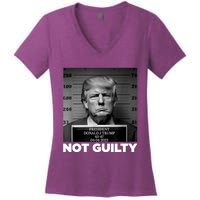 Trump Not Guilty Mug Shot Free Trump I Stand With Trump Women's V-Neck T-Shirt