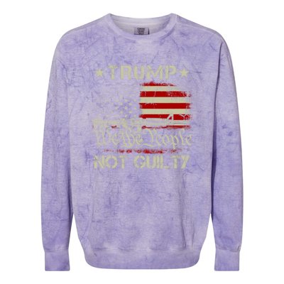 Trump Not Guilty, Free Trump We The People American Flag Colorblast Crewneck Sweatshirt