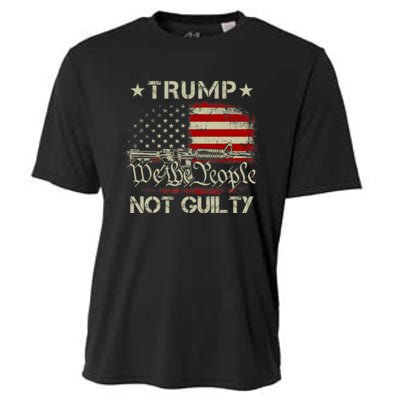 Trump Not Guilty, Free Trump We The People American Flag Cooling Performance Crew T-Shirt