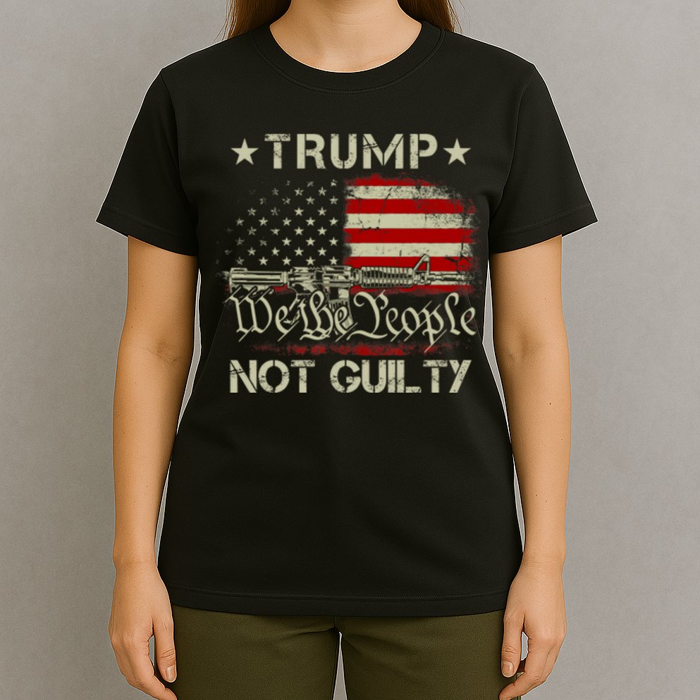 Trump Not Guilty, Free Trump We The People American Flag T-Shirt