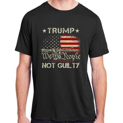 Trump Not Guilty, Free Trump We The People American Flag Adult ChromaSoft Performance T-Shirt