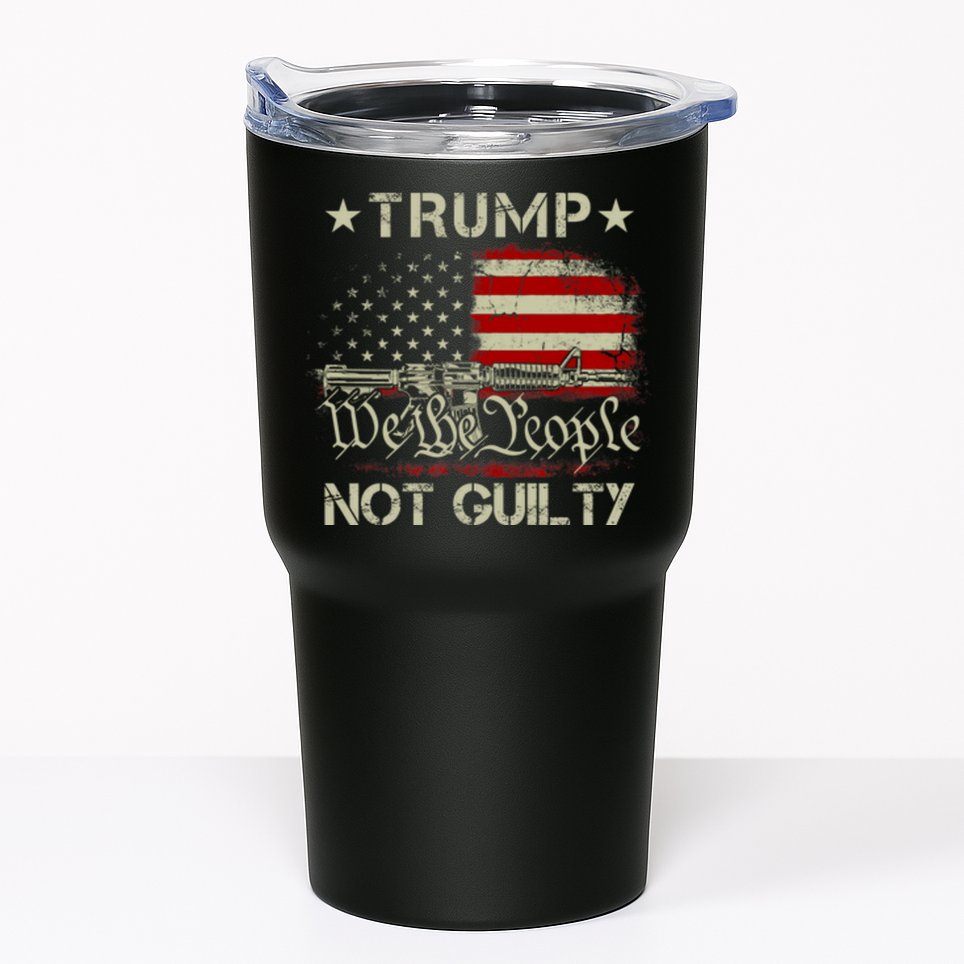 Trump Not Guilty, Free Trump We The People American Flag Tumbler