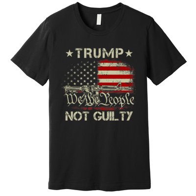 Trump Not Guilty, Free Trump We The People American Flag Premium T-Shirt