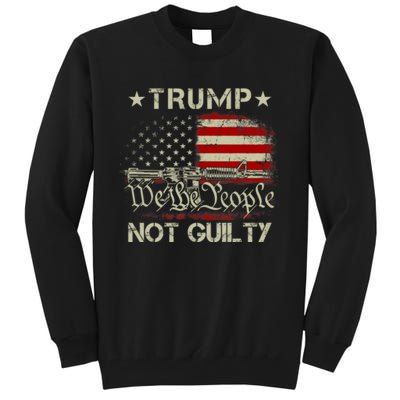 Trump Not Guilty, Free Trump We The People American Flag Tall Sweatshirt