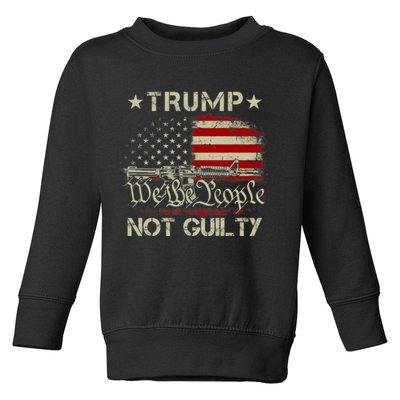 Trump Not Guilty, Free Trump We The People American Flag Toddler Sweatshirt