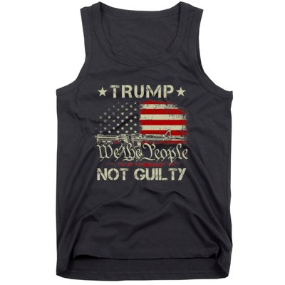 Trump Not Guilty, Free Trump We The People American Flag Tank Top