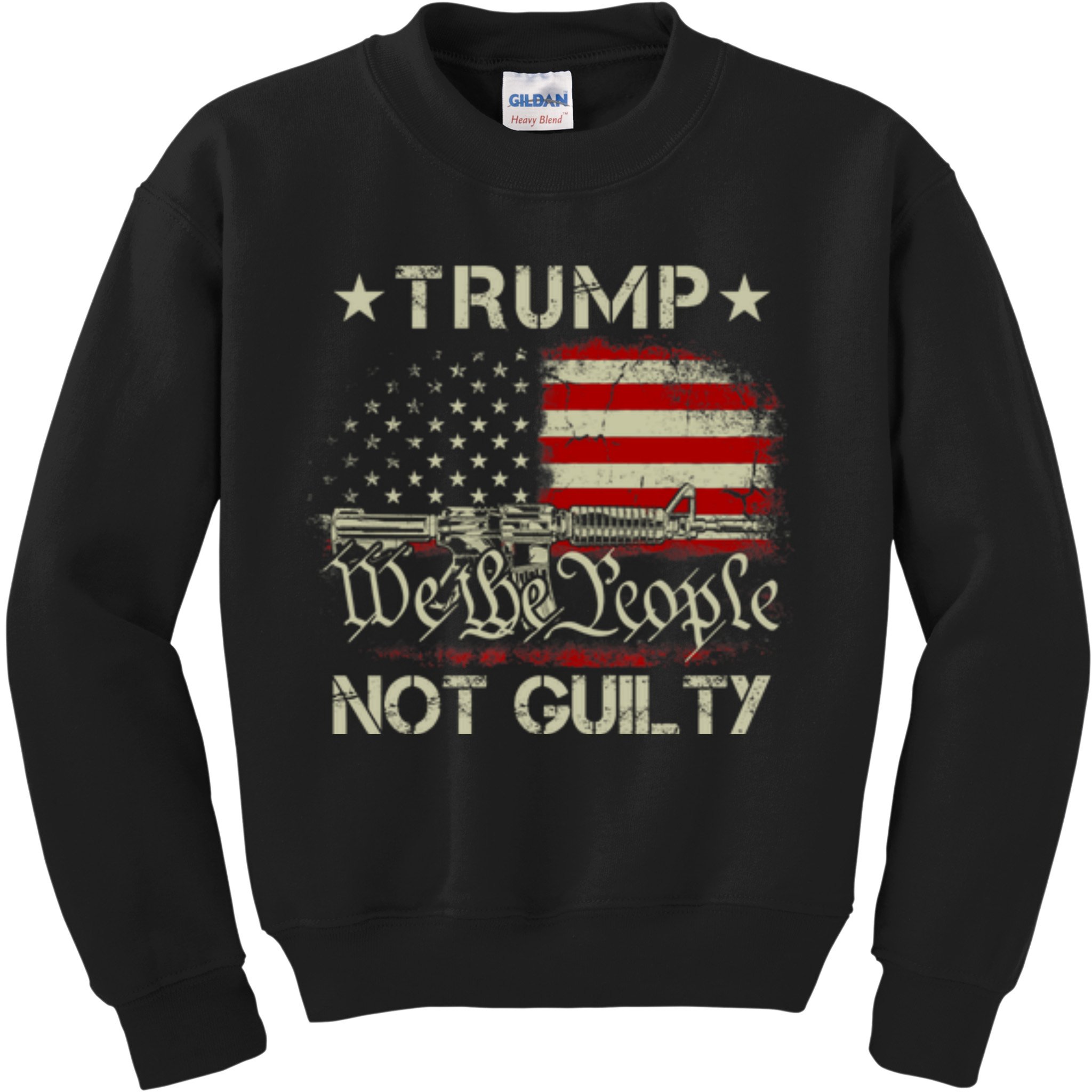 Trump Not Guilty, Free Trump We The People American Flag Kids Sweatshirt