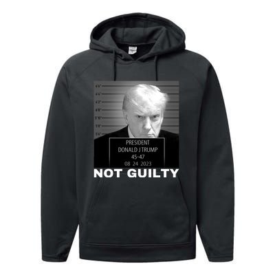 Trump not guilty Trump 2024 Mugshot Performance Fleece Hoodie