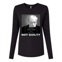 Trump not guilty Trump 2024 Mugshot Womens Cotton Relaxed Long Sleeve T-Shirt