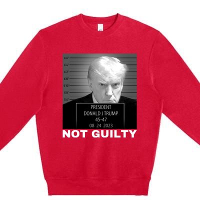 Trump not guilty Trump 2024 Mugshot Premium Crewneck Sweatshirt