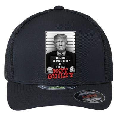 Trump not guilty Trump 2024 Mugshot Flexfit Unipanel Trucker Cap