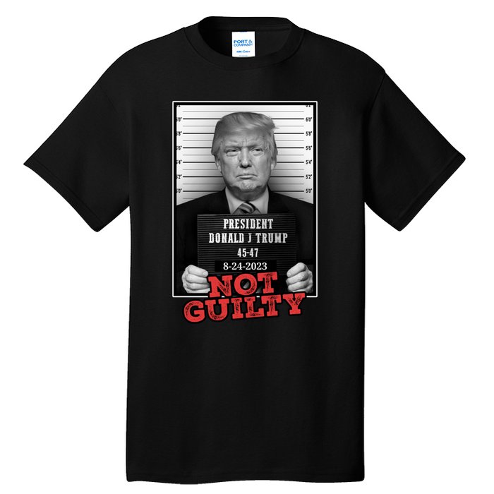 Trump not guilty Trump 2024 Mugshot Tall T-Shirt