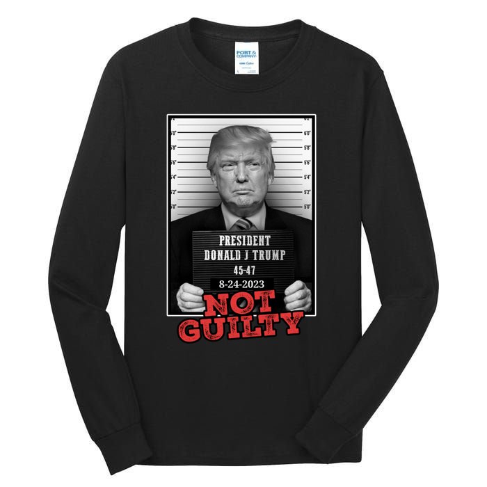 Trump not guilty Trump 2024 Mugshot Tall Long Sleeve T-Shirt