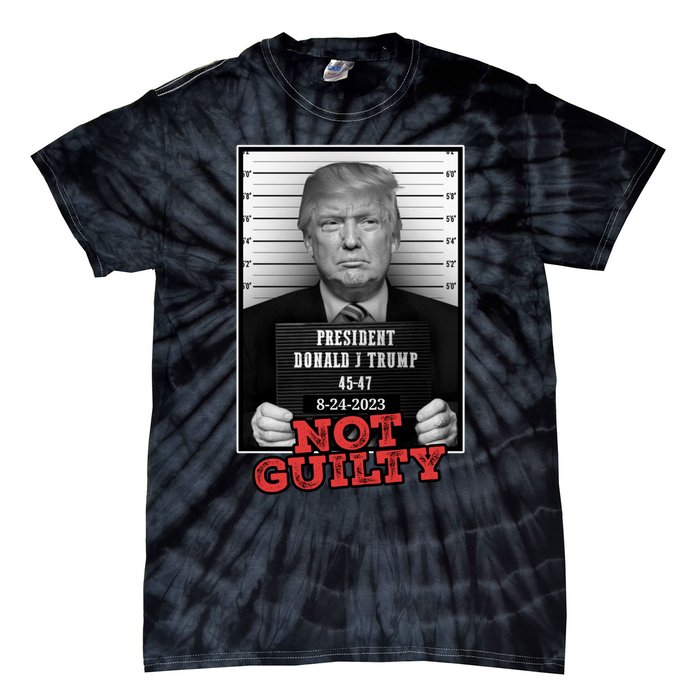 Trump not guilty Trump 2024 Mugshot Tie-Dye T-Shirt