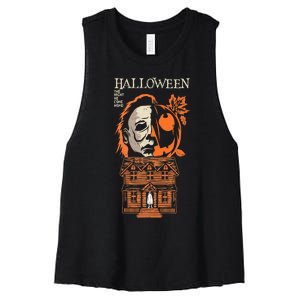 The Night He Came Home Lazy Halloween Costume Horror Movie Women's Racerback Cropped Tank