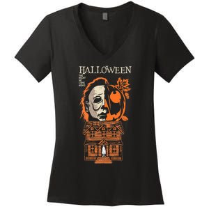 The Night He Came Home Lazy Halloween Costume Horror Movie Women's V-Neck T-Shirt