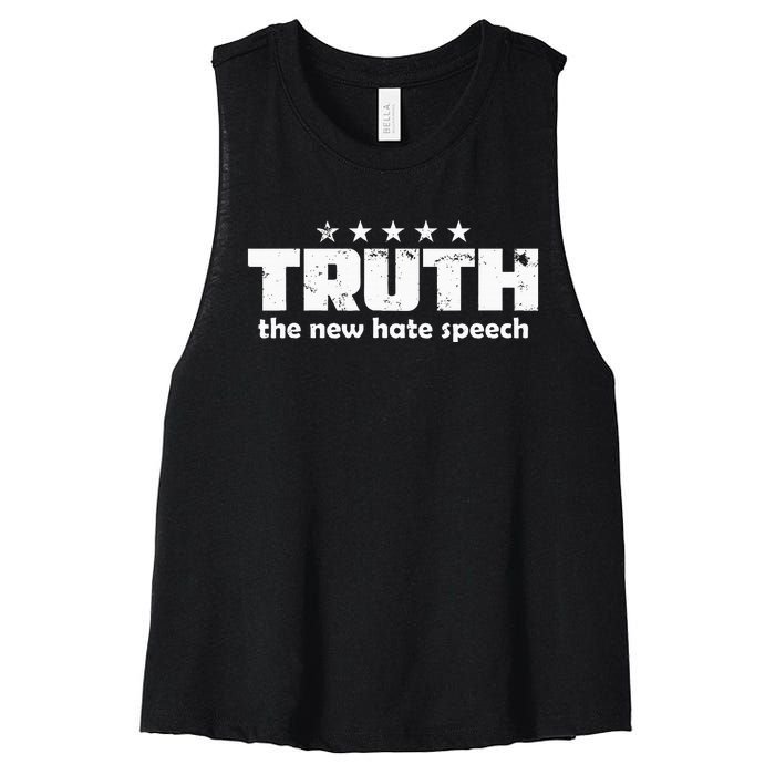 Truth New Hate Speech Pc Political Correctness Women's Racerback Cropped Tank