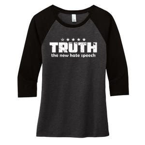 Truth New Hate Speech Pc Political Correctness Women's Tri-Blend 3/4-Sleeve Raglan Shirt