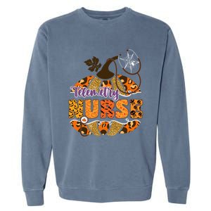 Telemetry Nurse Halloween Pumpkin Leopard Great Gift Garment-Dyed Sweatshirt