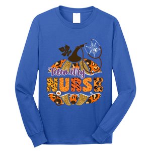 Telemetry Nurse Halloween Pumpkin Leopard Great Gift Long Sleeve Shirt