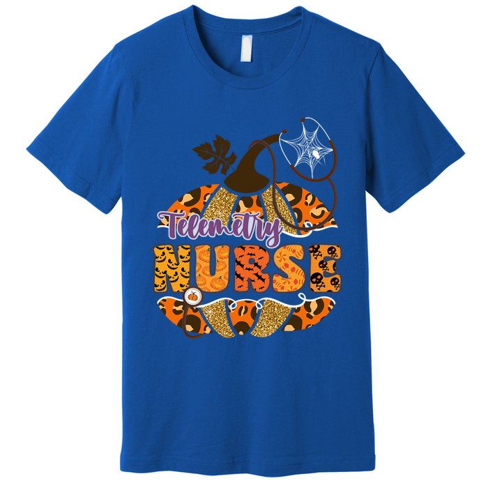 Telemetry Nurse Halloween Pumpkin Leopard Great Gift Premium T-Shirt