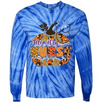 Telemetry Nurse Halloween Pumpkin Leopard Great Gift Tie-Dye Long Sleeve Shirt