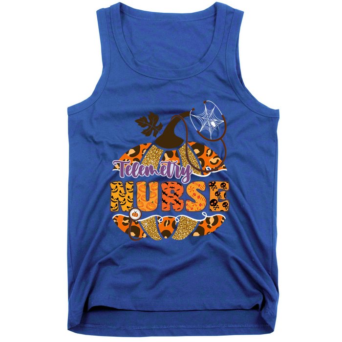 Telemetry Nurse Halloween Pumpkin Leopard Great Gift Tank Top