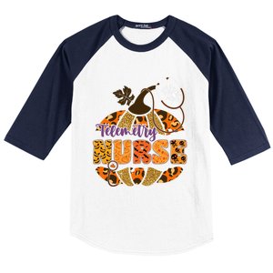 Telemetry Nurse Halloween Pumpkin Leopard Great Gift Baseball Sleeve Shirt