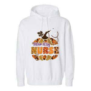 Telemetry Nurse Halloween Pumpkin Leopard Great Gift Garment-Dyed Fleece Hoodie