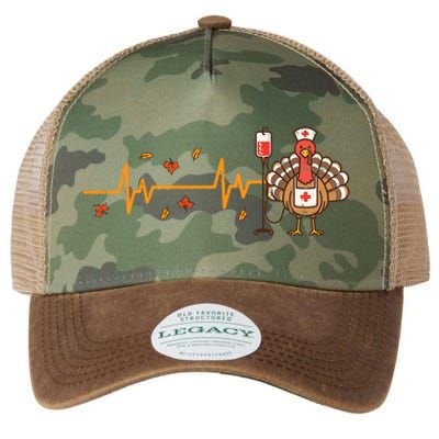 Thanksgiving Nurse Heartbeat Turkey Fall Legacy Tie Dye Trucker Hat