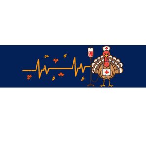 Thanksgiving Nurse Heartbeat Turkey Fall Bumper Sticker