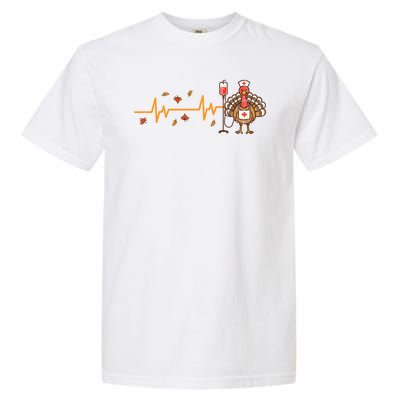 Thanksgiving Nurse Heartbeat Turkey Fall Garment-Dyed Heavyweight T-Shirt