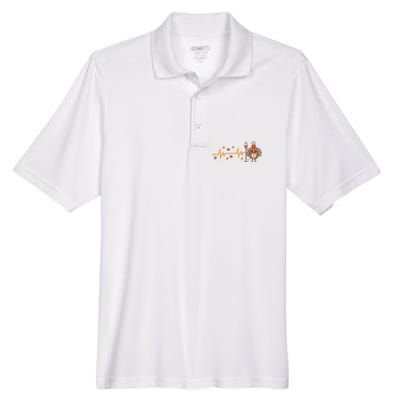 Thanksgiving Nurse Heartbeat Turkey Fall Men's Origin Performance Piqué Polo