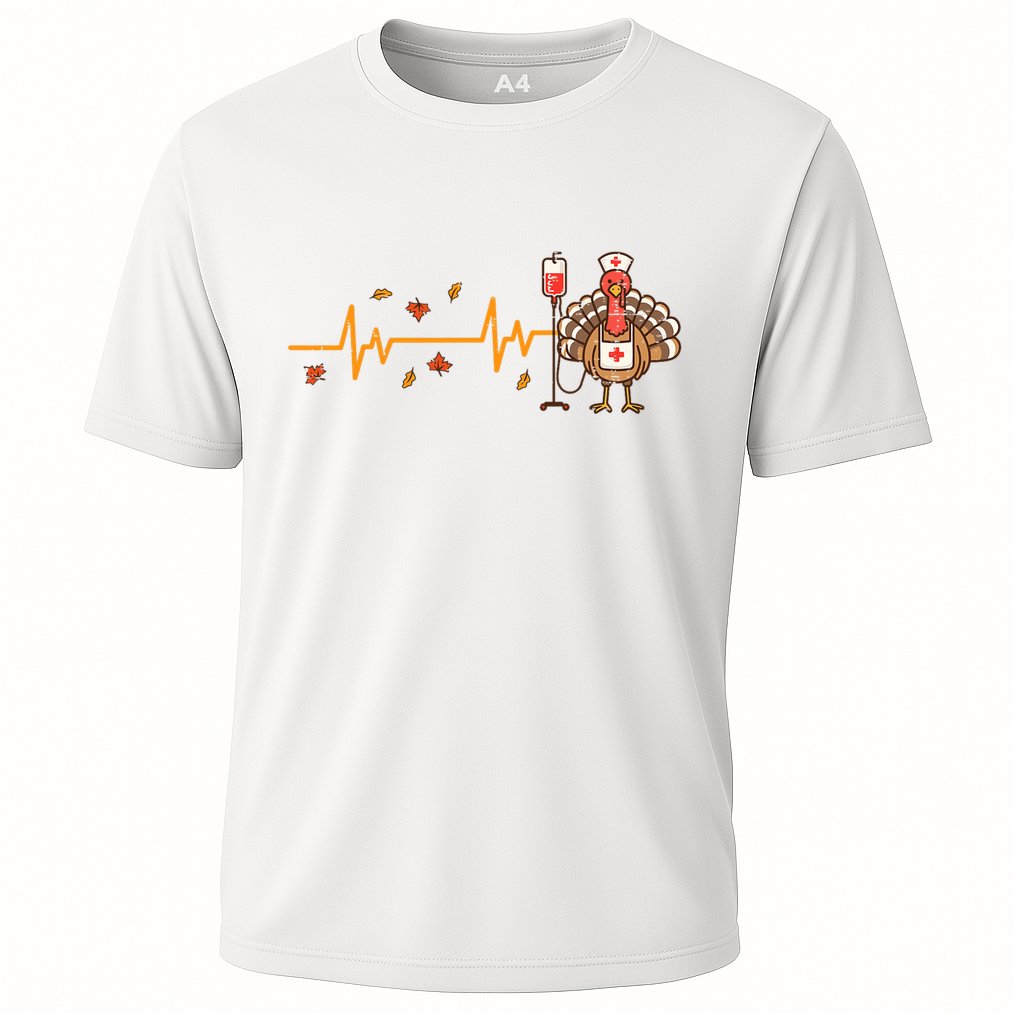 Thanksgiving Nurse Heartbeat Turkey Fall Performance Shirt