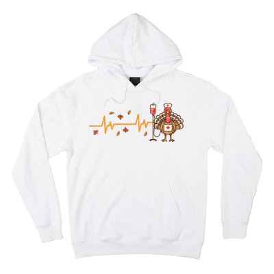 Thanksgiving Nurse Heartbeat Turkey Fall Hoodie