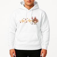Thanksgiving Nurse Heartbeat Turkey Fall Hoodie