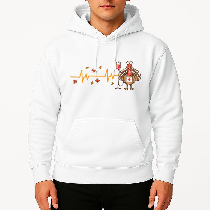 Thanksgiving Nurse Heartbeat Turkey Fall Hoodie